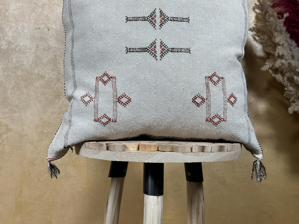 Navy Kilim Pillow Cover, Handmade Moroccan Cushion, Boho Cactus Silk Pillowcase for Cozy Decor - product image 2