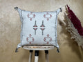 Navy Moroccan Pillow Cover, Handmade Cactus Silk Boho Cushion, Kilim Style Decorative Pillowcase - product image 1