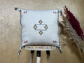Handmade Navy Pillow Cover, Moroccan Boho Pillow, Cactus Silk Kilim Cushion Cover for Sofa Decor - product image 1