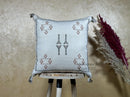 Moroccan Boho Cushion Cover, Navy Cactus Silk Pillow, Handmade Kilim Pillow Cover for Bed Sofa - product image 1