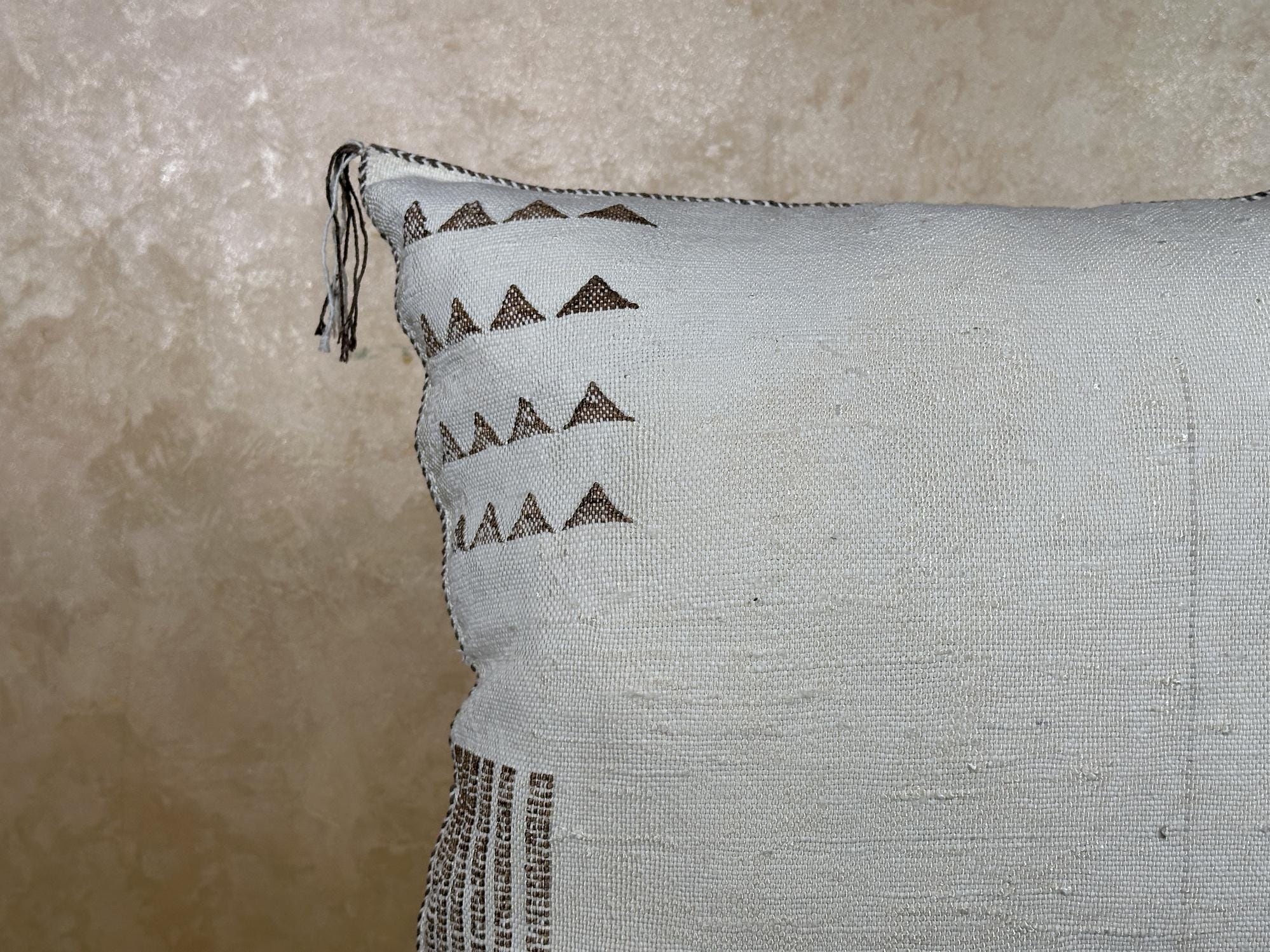Neutral Moroccan Pillow, Cactus Silk Pillow, Boho Pillow, Kilim Pillow Cover, Turkish Pillow, Handmade So - product image 5
