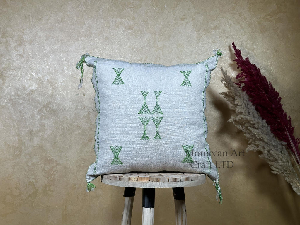 Moroccan Silk Pillow Cover, Kilim Pillows, Boho Pillow Cover, Sabra Silk Pillow, Berber Cushion, Handmade - product image 1