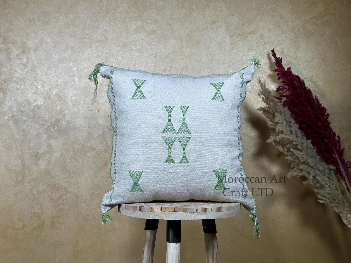 Moroccan Silk Pillow Cover, Kilim Pillows, Boho Pillow Cover, Sabra Silk Pillow, Berber Cushion, Handmade - product image 1