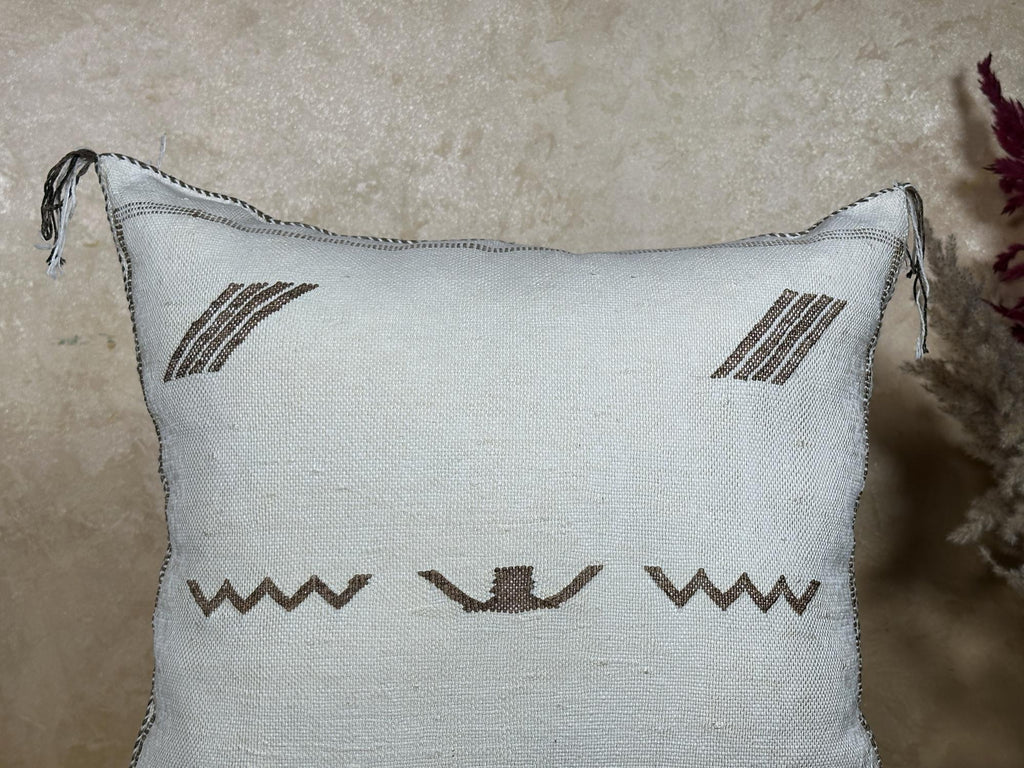 Boho Cushion Covers, Moroccan Cushion, Cactus Silk Pillow, Berber Pillow, Turkish Pillow, Handmade Neutra - product image 3