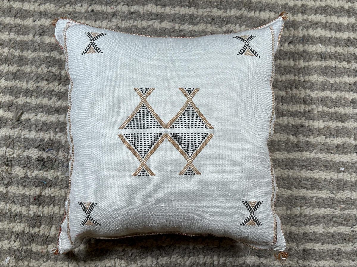 Moroccan Cactus Silk Pillow Cover, Boho Lumbar Pillow, Berber Pillow, Turkish Pillow, Neutral Embroidered - product image 10