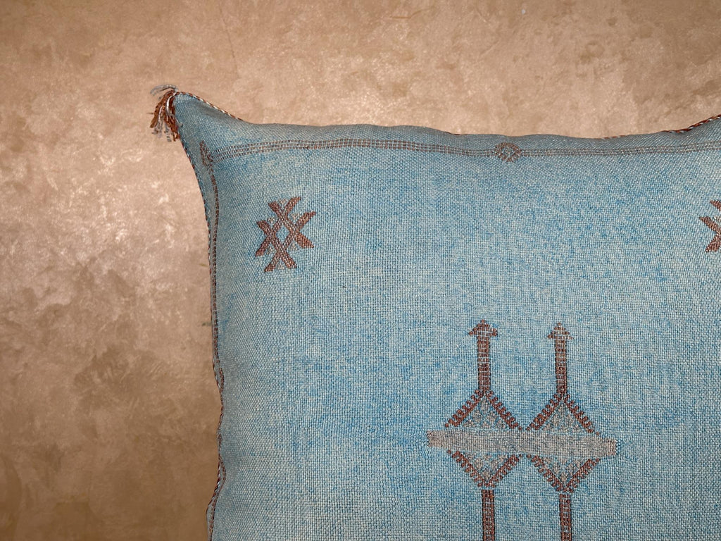 Handmade Moroccan Pillow Cover, Boho Pillow Cover, Sabra Silk Pillow, Berber Pillow, Turkish Pillow, Neut - product image 5