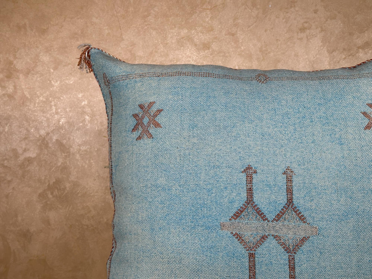 Handmade Moroccan Pillow Cover, Boho Pillow Cover, Sabra Silk Pillow, Berber Pillow, Turkish Pillow, Neut - product image 5