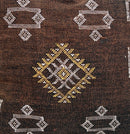 Handmade Moroccan Dark Brown Silk Pillow Cover, Boho Sabra Cactus Silk Cushion with White Gold Embroidery - product image 3