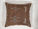 Luxury Brown Moroccan Silk Pillow Cover, Handmade Boho Cactus Silk Cushion, Tribal Diamond Decor, Custom - product image 6