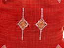 Red Moroccan Silk Pillow Cover, Handmade Cactus Silk Sabra Cushion, Boho Kilim Diamond Embroidery, Artisa - product image 4