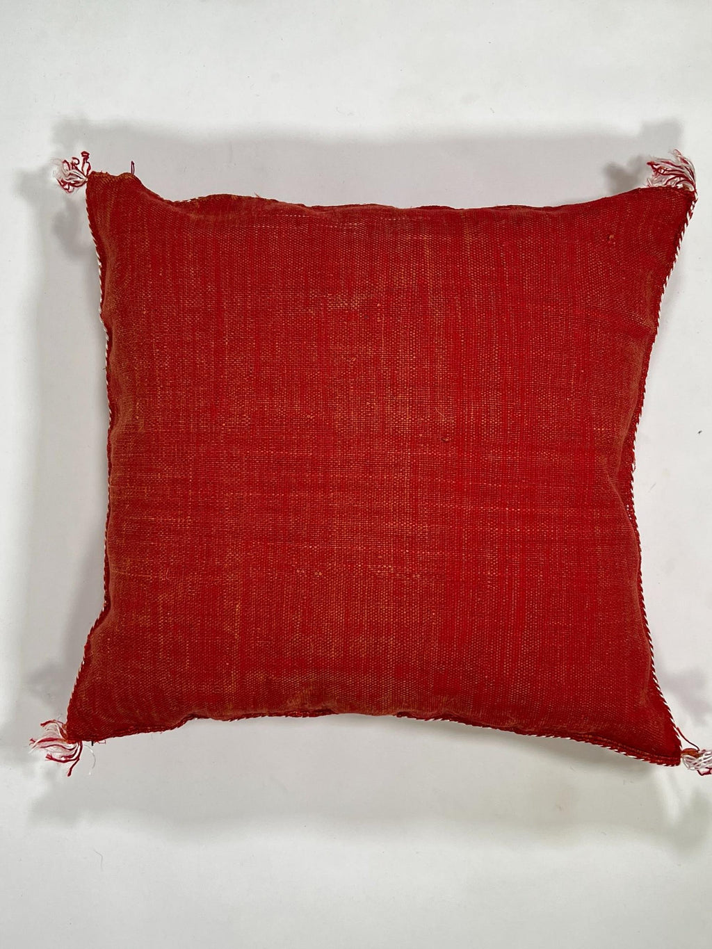Red Moroccan Silk Pillow Cover, Handmade Cactus Silk Sabra Cushion, Boho Kilim Diamond Embroidery, Artisa - product image 10