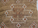 Handmade Moroccan silk pillow cover, brown boho cactus silk sabra cushion with white rust diamond embroid - product image 7
