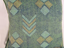 Moroccan Silk Pillow Cover, Handmade Green Boho Cactus Silk Cushion with Gold Diamond Embroidery, Custom - product image 7