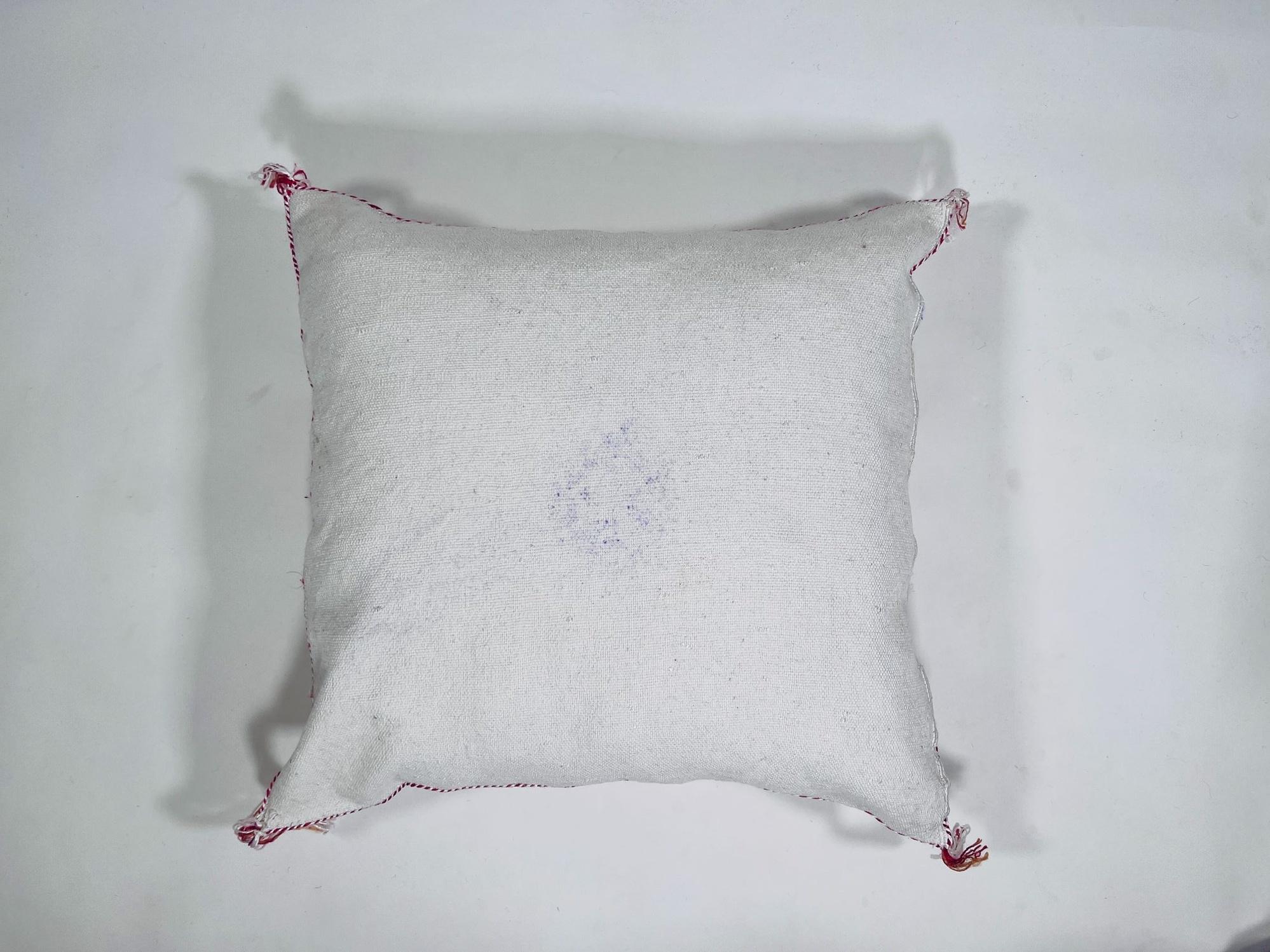 Boho Moroccan Silk Pillow Cover, Cream Ivory Beige Embroidery, Taupe Gold Geometric Tribal Pillowcase for - product image 8