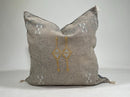 Moroccan Silk Pillow Cover, Ivory Cream Beige Embroidered Cushion Cover, Neutral Boho Tribal Geometric Pi - product image 2