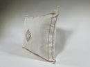 Handmade Silk Moroccan Pillow Cover, Cream Ivory Beige Tribal Embroidery, Neutral Boho Geometric Cushion - product image 2