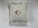 Handmade Silk Moroccan Pillow Cover, Cream Ivory Beige Tribal Embroidery, Neutral Boho Geometric Cushion - product image 5
