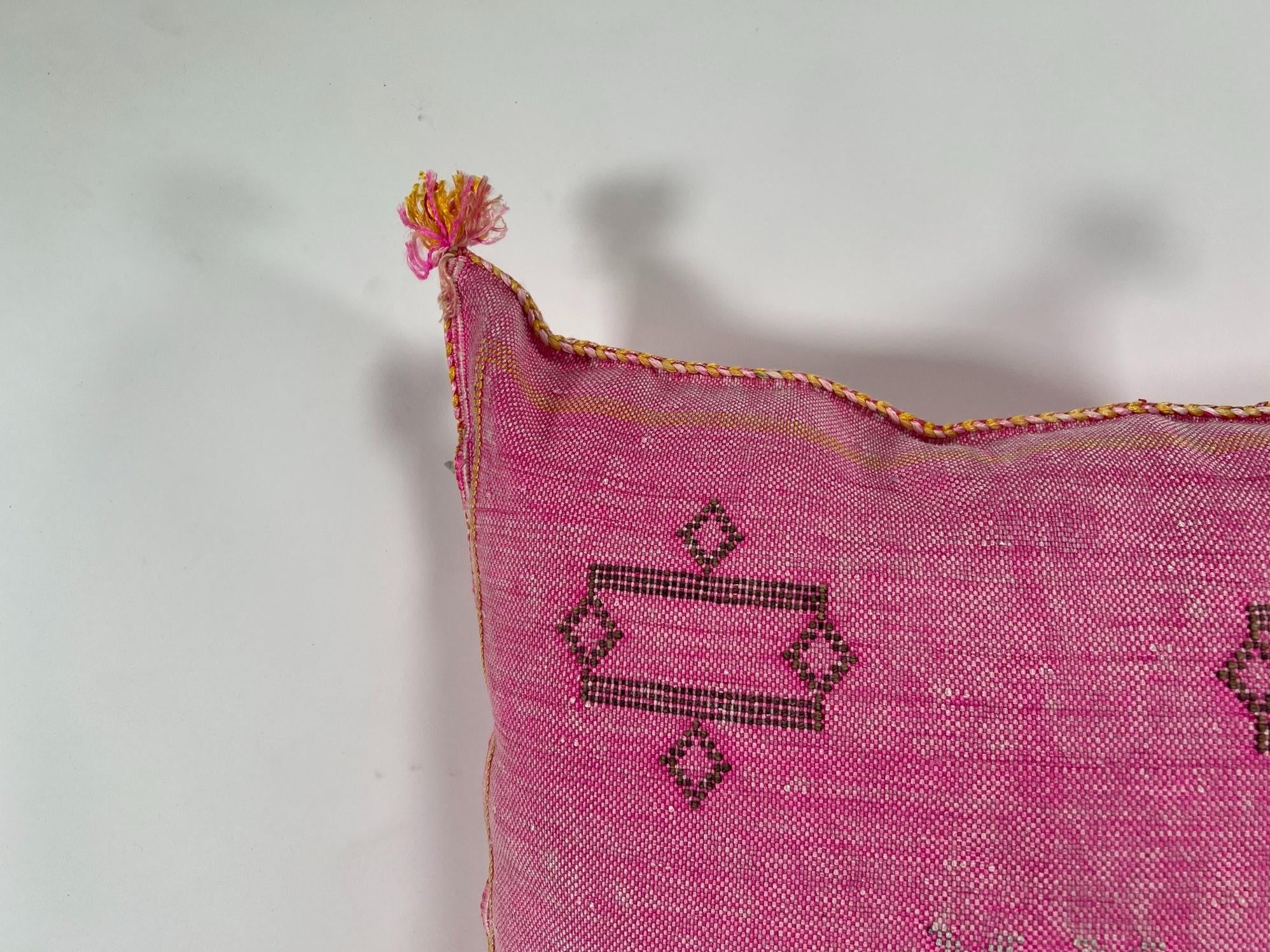 Luxury Moroccan Silk Pillow Cover, Cream Beige Embroidered Pillowcase, Boho Neutral Tribal Geometric Cush - product image 7
