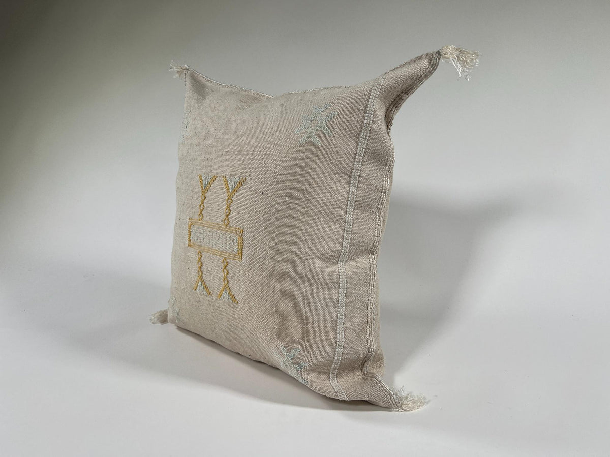 Moroccan Handmade Silk Pillow Cover, Embroidered Cushion Case, Boho Kilim Style Decor - product image 2