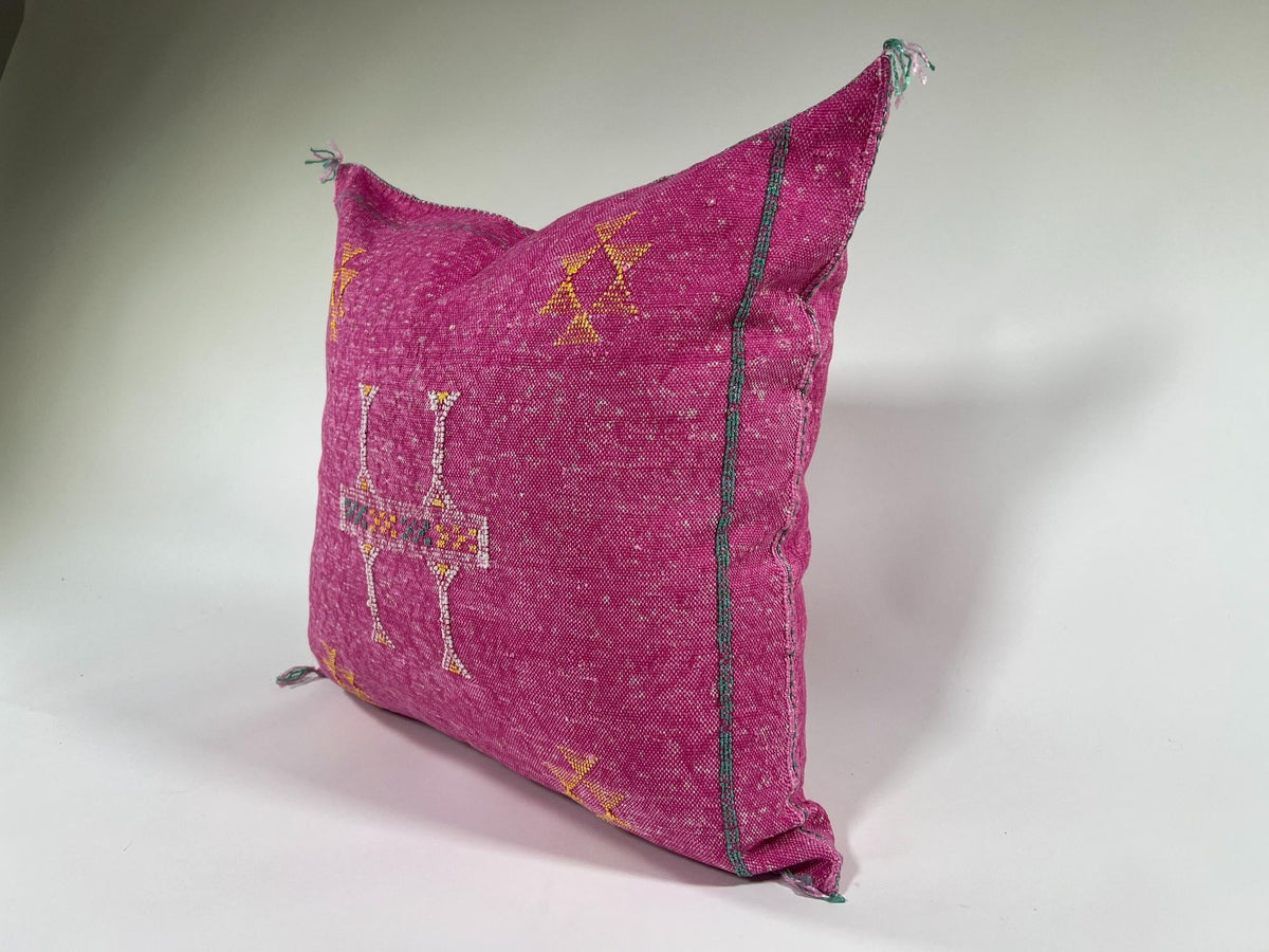 Handmade Embroidered Silk Pillow Cover, Moroccan Boho Cushion Case for Sofa Bed Home - product image 6