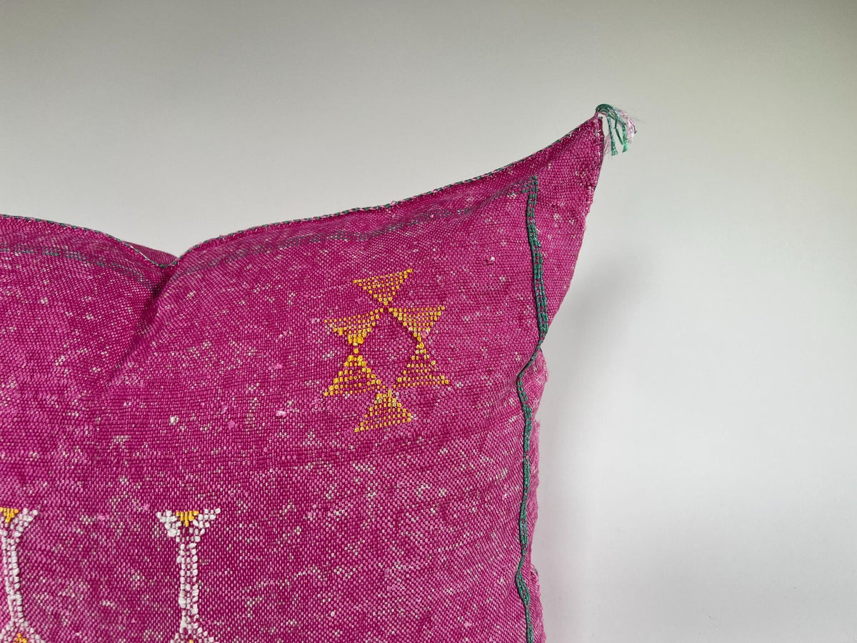 Handmade Embroidered Silk Pillow Cover, Moroccan Boho Cushion Case for Sofa Bed Home - product image 2