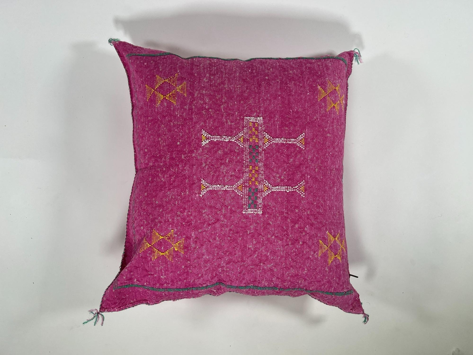 Handmade Embroidered Silk Pillow Cover, Moroccan Boho Cushion Case for Sofa Bed Home - product image 9