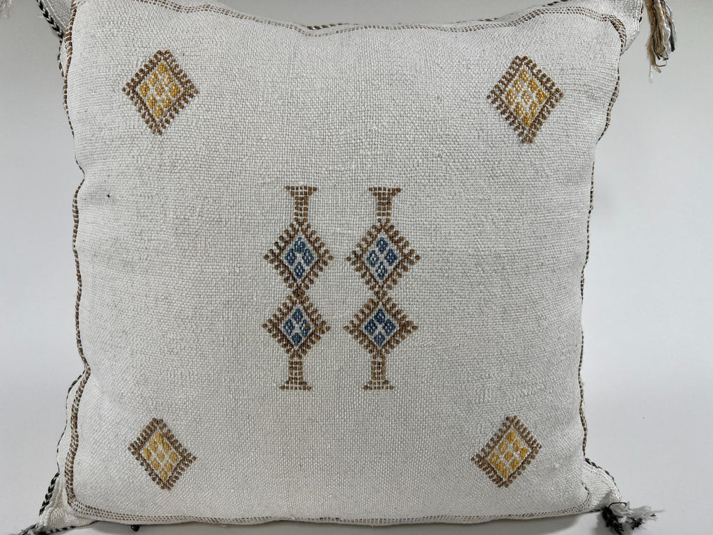 Handmade Moroccan Pillow Cover, Silk Embroidered Cushion Case, Boho Living Room Bedroom Decor - product image 4