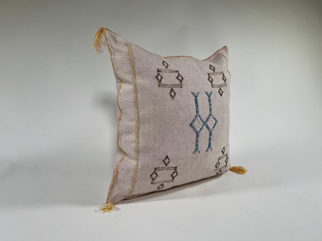 Luxury Silk Pillow Cover, Handmade Moroccan Cushion Case, Embroidered Boho Sofa Bed Accent - product image 6