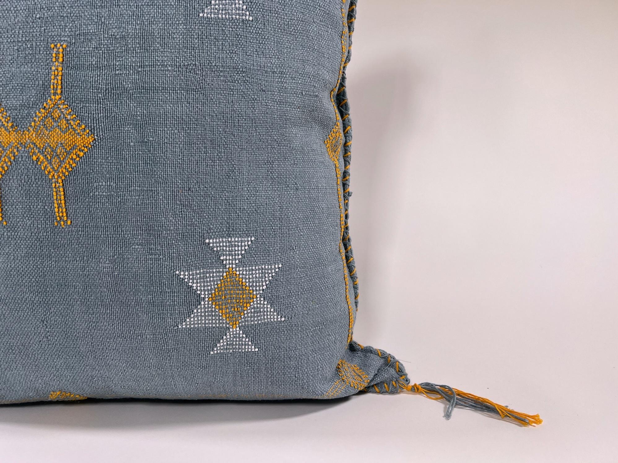 Handmade Silk Pillow Cover, Moroccan Embroidered Cushion Case, Boho Kilim Inspired Home - product image 3