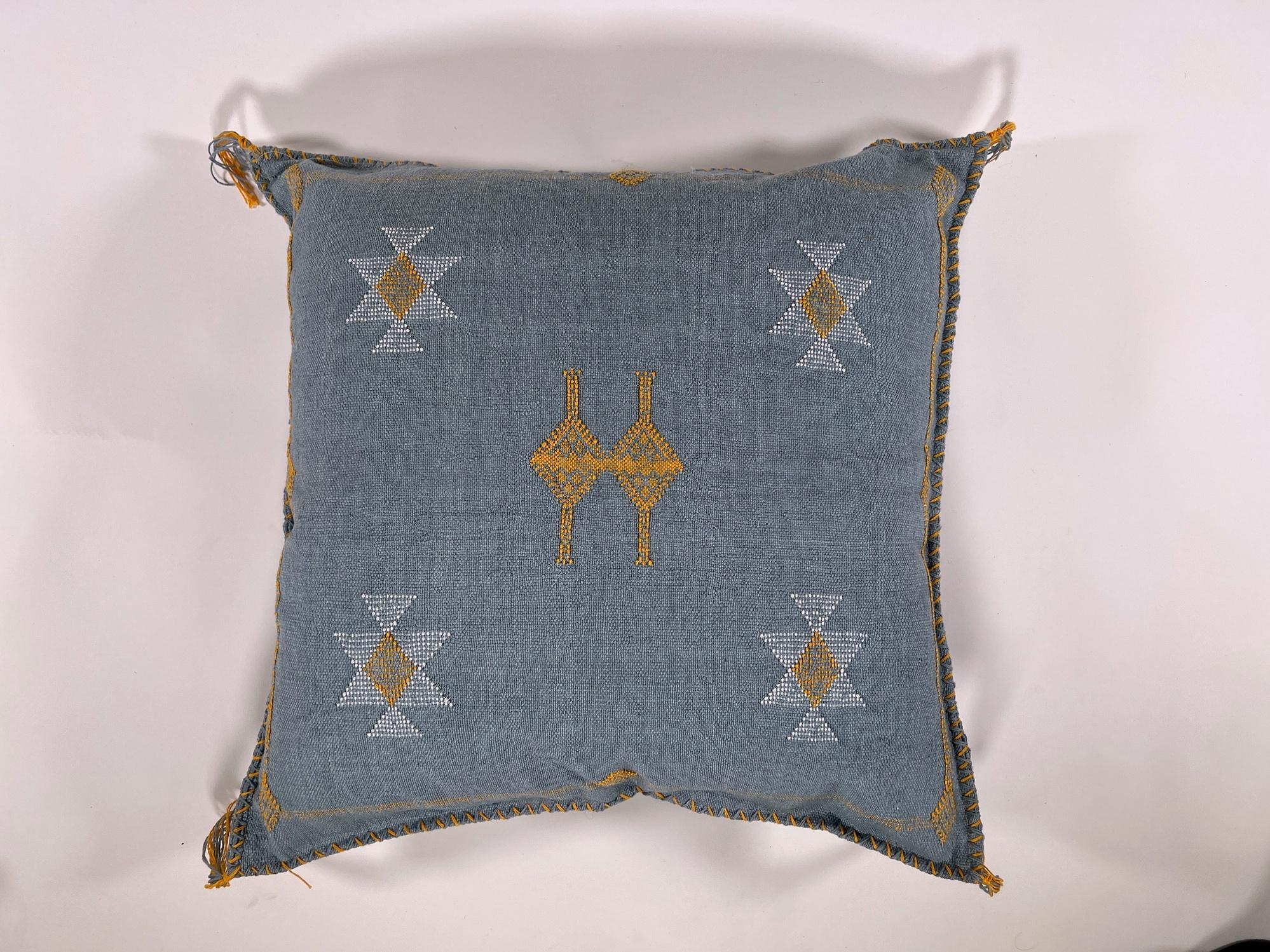 Handmade Silk Pillow Cover, Moroccan Embroidered Cushion Case, Boho Kilim Inspired Home - product image 7