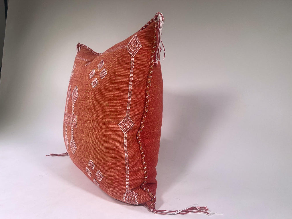 Moroccan Silk Pillow Cover, Handmade Embroidered Cushion Case, Boho Sofa Bed Pillow Decor - product image 6
