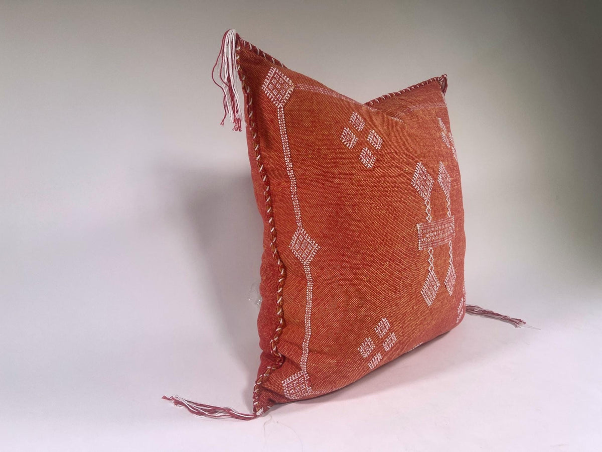 Moroccan Silk Pillow Cover, Handmade Embroidered Cushion Case, Boho Sofa Bed Pillow Decor - product image 7