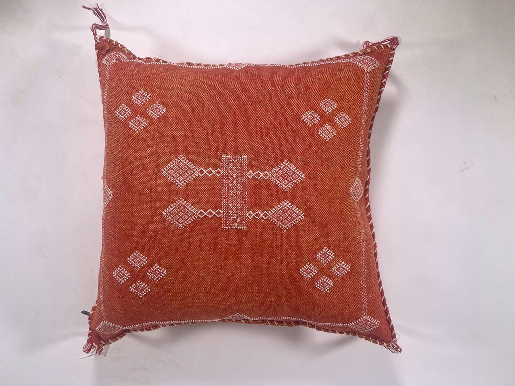 Moroccan Silk Pillow Cover, Handmade Embroidered Cushion Case, Boho Sofa Bed Pillow Decor - product image 9