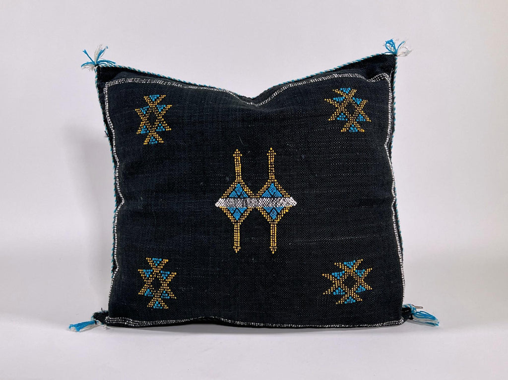 Handmade Moroccan Silk Pillow Cover, Embroidered Boho Cushion Case, Luxury Sofa Bed Decor - product image 2