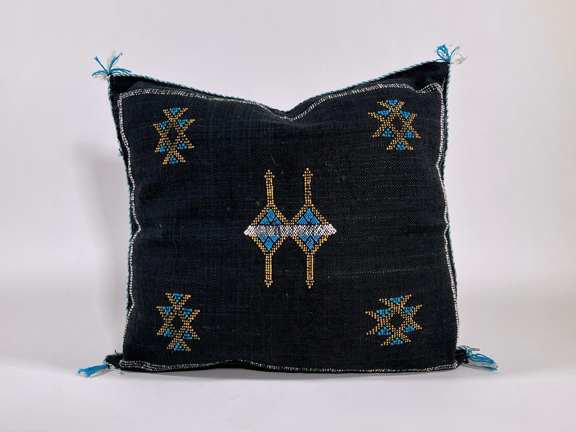 Handmade Moroccan Silk Pillow Cover, Embroidered Boho Cushion Case, Luxury Sofa Bed Decor - product image 2