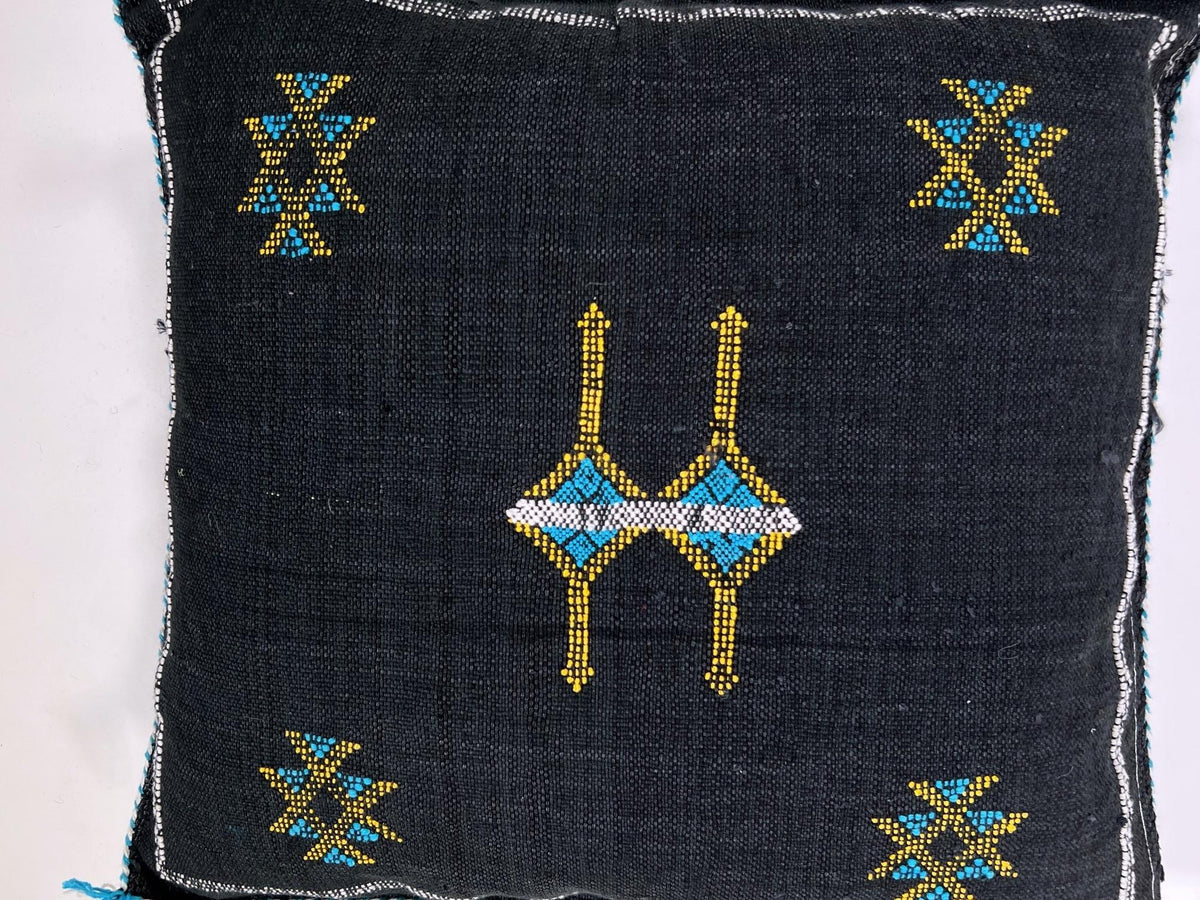 Handmade Moroccan Silk Pillow Cover, Embroidered Boho Cushion Case, Luxury Sofa Bed Decor - product image 7