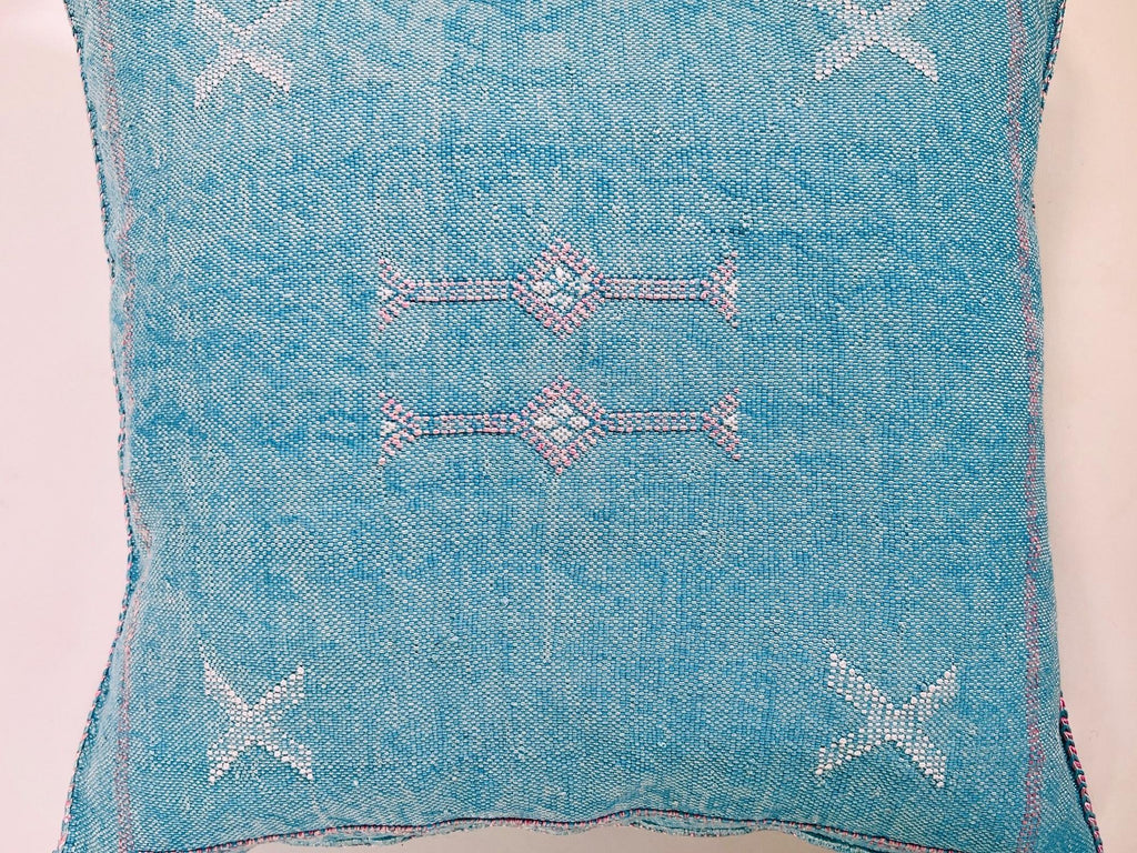 Silk Moroccan Pillow Cover, Handmade Embroidered Cushion Case, Boho Decorative Sofa Bed Accent - product image 7