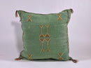 Green Teal Moroccan Silk Pillow Cover, Berber Kilim Boho Cushion, Handmade Bohemian Throw Pillow Cover - product image 2