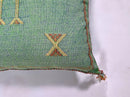 Green Teal Moroccan Silk Pillow Cover, Berber Kilim Boho Cushion, Handmade Bohemian Throw Pillow Cover - product image 6