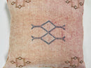 Pink Beige Moroccan Silk Pillow Cover, Blue Gold Berber Geometric Embroidery, Boho Sabra Cushion, Handmad - product image 8