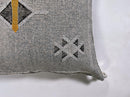 Gray Moroccan Silk Pillow Cover, Black Mustard Geometric Kilim Boho Tassel Cushion, Handmade Berber Pillo - product image 6