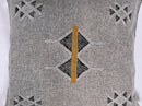 Gray Moroccan Silk Pillow Cover, Black Mustard Geometric Kilim Boho Tassel Cushion, Handmade Berber Pillo - product image 7