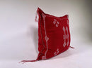 Red Moroccan Silk Pillow Cover, White Embroidered Boho Tassel Cushion, Tribal Kilim Style Decorative Pill - product image 7
