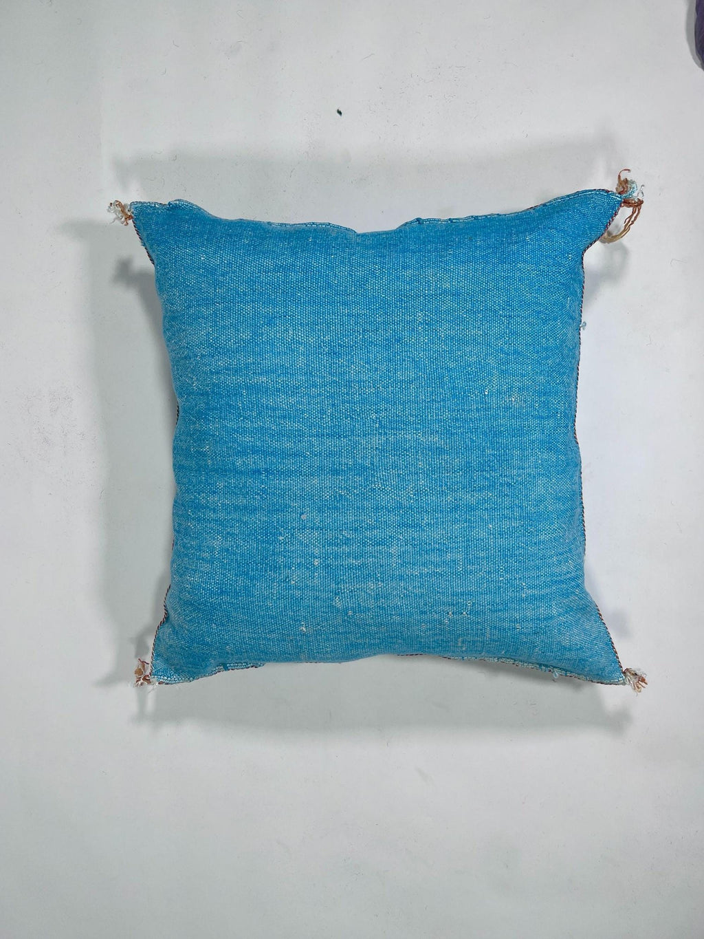 Blue Moroccan Silk Pillow Cover, Boho Kilim Cushion with Gold Embroidery, Handmade Tassel Throw Pillow Ca - product image 10