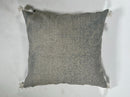 Gray Moroccan Silk Pillow Cover, Black White Geometric Embroidery, Mustard Accent, Boho Tassel Cushion - product image 8
