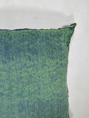 Green Blue Moroccan Silk Pillow Cover with Gold Geometric Embroidery, Boho Kilim Style Tassel Cushion Cov - product image 10