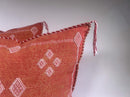 Rust Orange Moroccan Cactus Silk Pillow Cover, White Geometric Embroidered Boho Cushion, Handmade Kilim S - product image 2