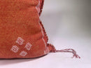 Rust Orange Moroccan Cactus Silk Pillow Cover, White Geometric Embroidered Boho Cushion, Handmade Kilim S - product image 4
