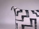 Black and White Kilim Pillow Cover, Moroccan Silk Boho Cushion, Geometric Handmade Pillow Sham with Corne - product image 4