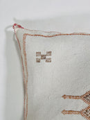 White Moroccan Silk Pillow Cover, Berber Kilim Embroidery Boho Fringe Pillow Sham, Handmade Cushion Cover - product image 6